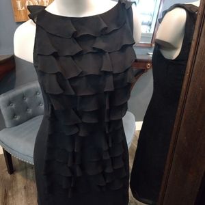 Adriana Papell little black dress with ruffles